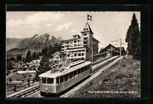 AK Rigi-Kaltbad, Rigi-Bahn gegen den Pilatus