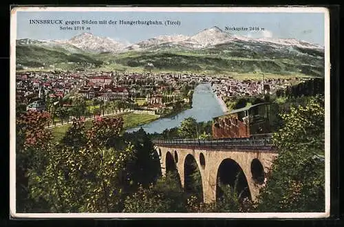 AK Innsbruck, Ortsansicht mit Hungerburgbahn
