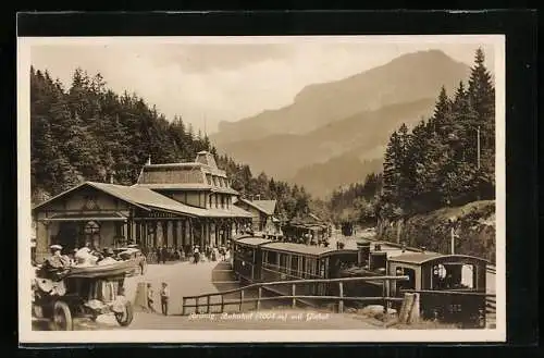 AK Brünig, Bergbahnhof mit Giebel