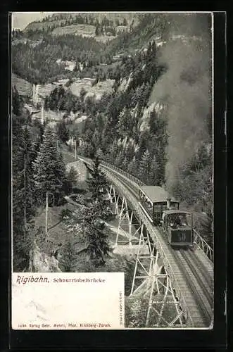 AK Die Rigibahn auf der Schnurrtobelbrücke