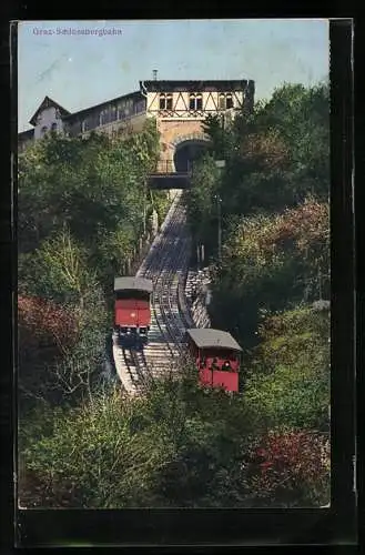 AK Graz, Schlossbergbahnen an der Bergstation
