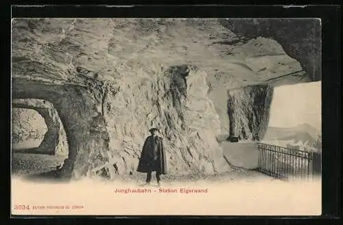 AK Die Station Eigerwand der Jungfraubahn