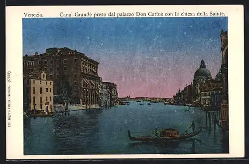 AK Venezia, Canal Grande preso dal palazzo Don Carlos con la chiesa della Salute
