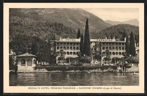 AK Gardone Riviera, Büchl's Hotel-Pension Paradiso