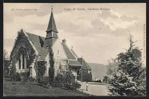AK Gardone-Riviera /Lago di Garda, La chiesa protestantica