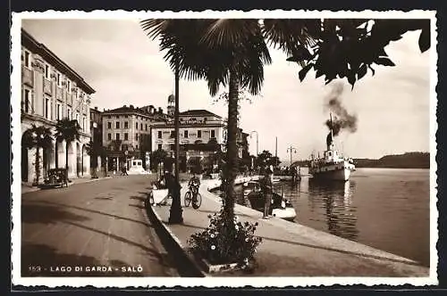 AK Salò /Lago di Garda, Dampfer am Hafen