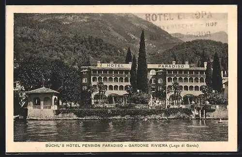 AK Gardone Riviera, Büchl's Hotel-Pension Paradiso