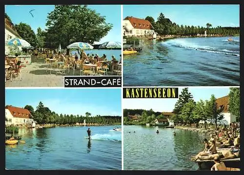 AK Glonn bei München, Strand-Café Kastenseeon, Inh. Otto Lamm, Terrasse, Seepartien