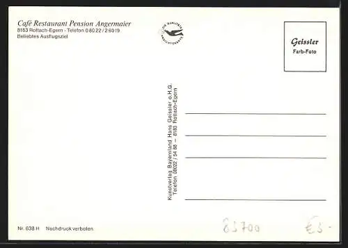AK Rottach-Egern, Café-Restaurant-Pension Angermaier