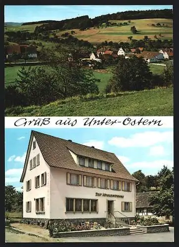 AK Unter-Ostern, Gesamtansicht & Gasthaus Zur Kreuzstrasse