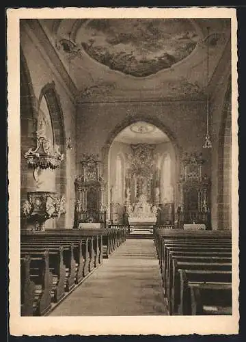 AK Höchberg bei Würzburg, Inneres der Katholischen Pfarrkirche