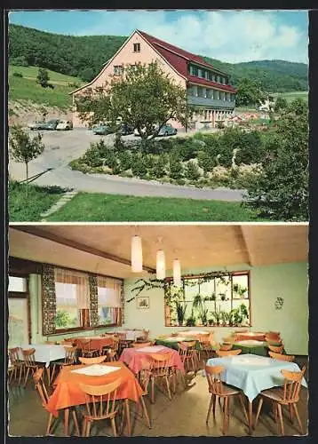 AK Kirschhausen /Odenwald, Restaurant-Cafe-Pension Haus Lulay, Innenansicht