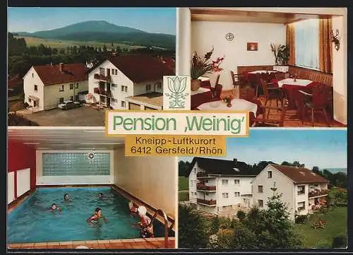 AK Gersfeld /Rhön, Die Pension Weinig, mit Speisezimmer und Hallenbad, Am Kreuzgarten 4