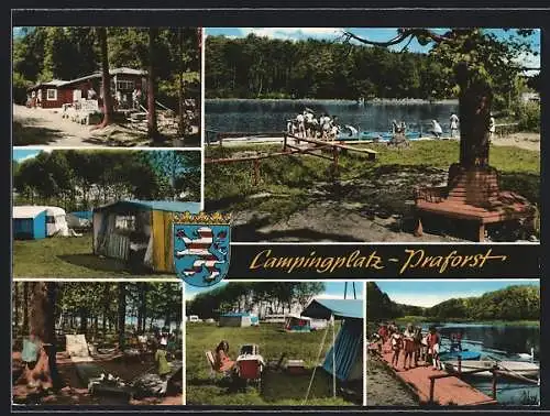 AK Hünfeld, Campingplatz Praforst, Partie am See, Minigolfbahn