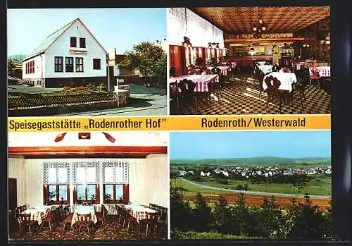 AK Rodenroth /Westerwald, Gasthaus Rodenrother Hof, mit Speiseräumen