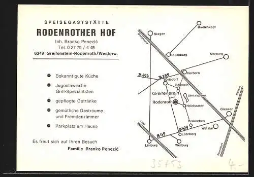 AK Rodenroth /Westerwald, Gasthaus Rodenrother Hof, mit Speiseräumen