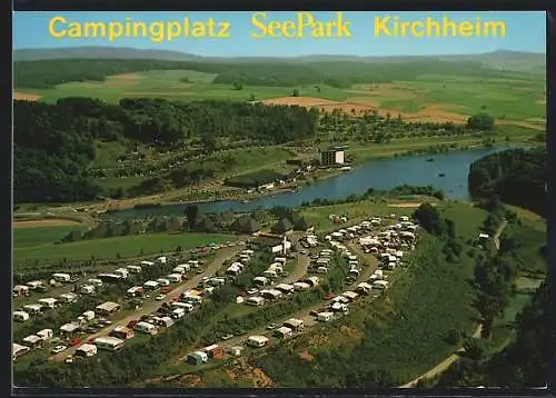 AK Kirchheim /Hessen, Der Campingplatz Seepark Kircheim, Fliegeraufnahme