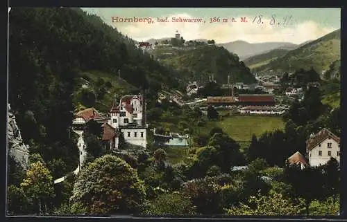 AK Hornberg /bad. Schwarzw., Ortsansicht aus der Vogelschau