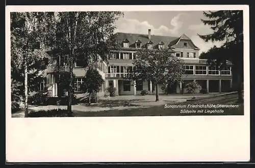 AK Oberachern, Sanatorium Friedrichshöhe, Südseite mit Liegehalle