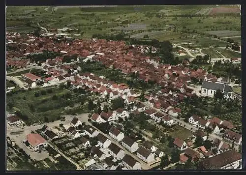 AK Mingolsheim, Gesamtansicht vom Flugzeug aus