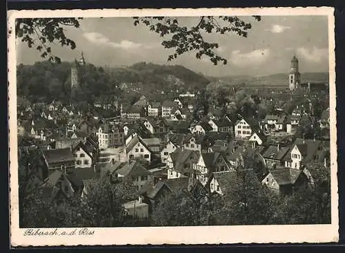 AK Biberach a. d. Riss, Ortsansicht mit Kirche und Turm