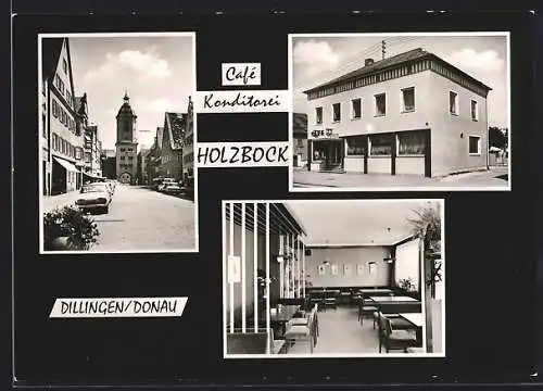 AK Dillingen /Donau, Café-Konditorei Holzbock, Bes. Josef Holzbock, Kapuzinerstrasse 20