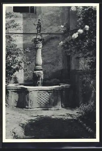 AK Meersburg /Bodensee, Der Marienbrunnen im Burggarten