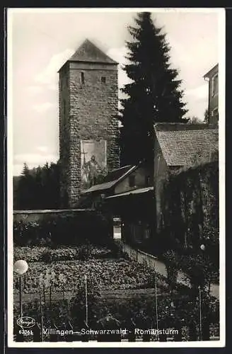 AK Villingen /Schwarzwald, Blick auf den Romansturm
