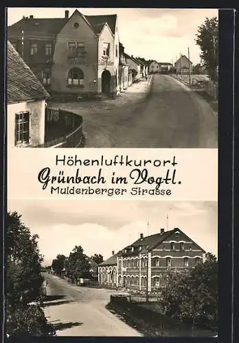 AK Grünbach / Vogtl., Muldenbergerstrasse, Gasthaus zum Adler