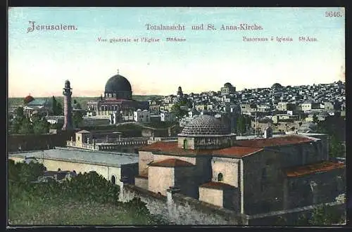 AK Jerusalem, Panorama mit St. Anna-Kirche
