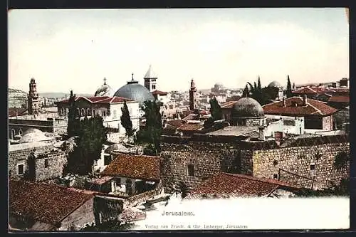AK Jerusalem, Blick über die Dächer der Stadt