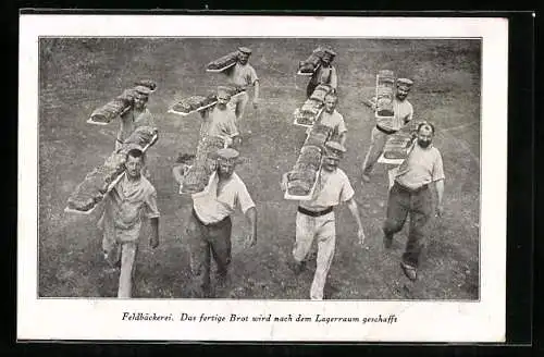 AK Feldbäckerei, Das fertige Brot wird zum Lagerraum geschafft