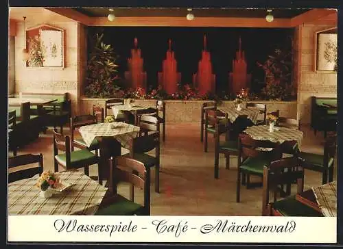 AK Bad Königshofen, Hassberg, Wasserspiele-Cafe-Märchenwald, Inh.W.Eschenbach