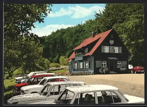 AK Urspringen / Rhön, Berggasthaus Thüringer Hütte