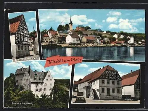 AK Wipfeld / Main, Schloss Klingenberg, Rathaus, Totalansicht