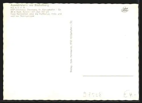 AK Zimmerau-Sternberg, Aussichtsturm am Büchelberg, Kirche, Totale