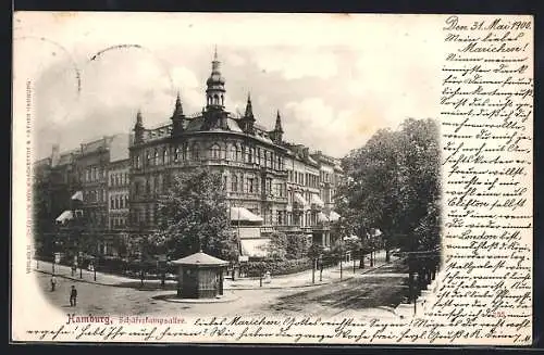 AK Hamburg-Eimsbüttel, Schäferkampsallee mit Passanten