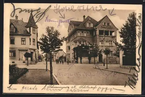 AK Schwenningen a. N., Das Hotel Vetter in der Schillerstrasse