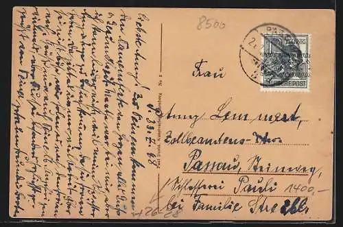 Steindruck-AK Nürnberg, Schlosshof