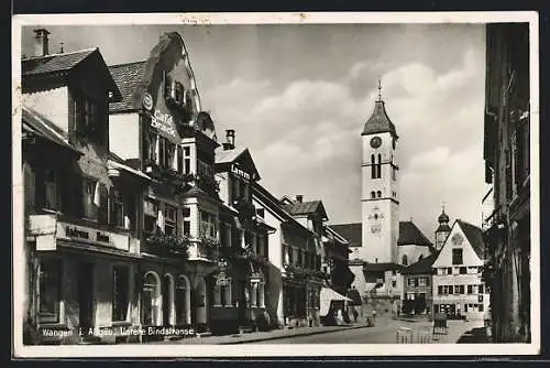 AK Wangen i. Allgäu, Untere Bindstrasse mit Blick zur Kirche