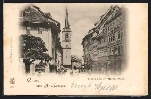 AK Erfurt, Eingang in die Marktstrasse, Kirche