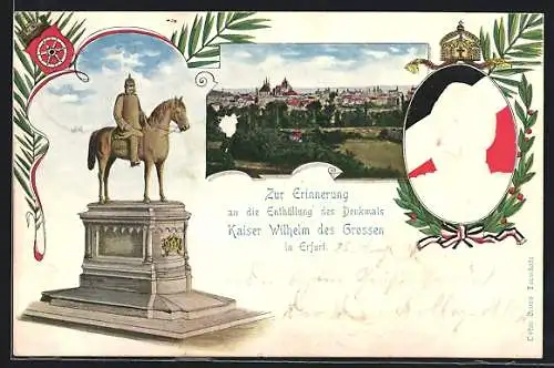 AK Erfurt, Enthüllung des Denkmals Kaiser Wilhelm des Grossen