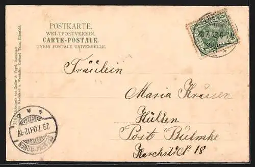 AK Elberfeld, Viktoriaplatz mit Moltke-Denkmal