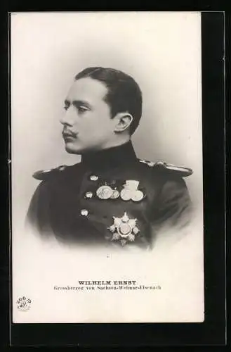 AK Portrait des Grossherzogs Wilhelm Ernst von Sachsen-Weimar-Eisenach in Uniform