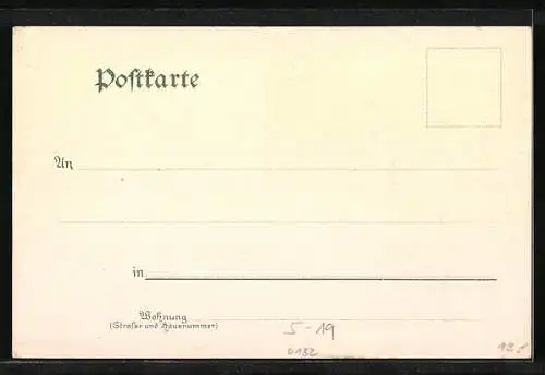 Lithographie Eisenach, Lutherstube a. d. Wartburg, Blume