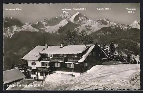 AK Garmisch, Berggasthof Eckbauer M. Neuner im Winter