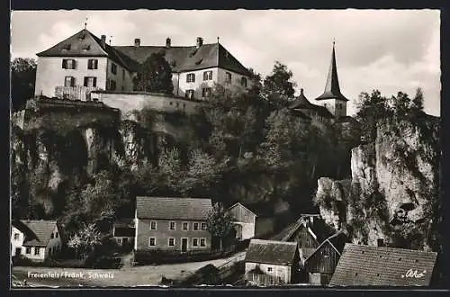 AK Freienfels /Fränk. Schweiz, Ortspartie mit Kirchturm