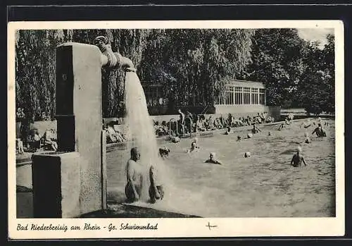 AK Bad Niederbreisig /Rh., Gr. Schwimmbad, mit Dusche am Becken