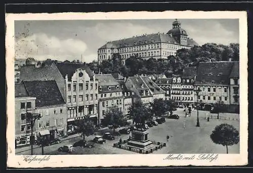 AK Weissenfels, Markt mit Schloss und Gaststätte
