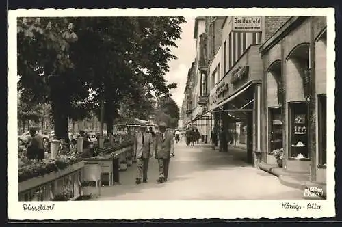 AK Düsseldorf, Passanten in der Königsallee